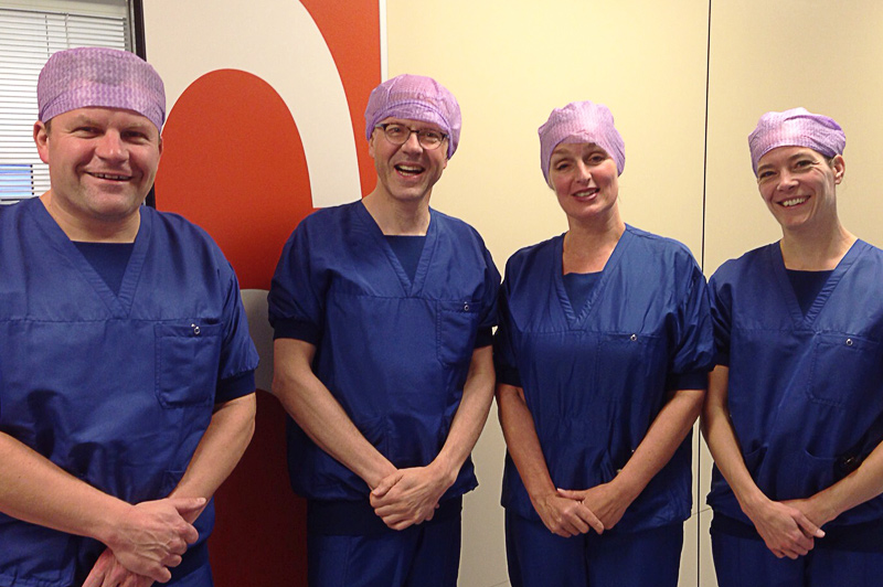 Eino van Duyn (MST), Luc Strobbe (CWZ), Yvonne van Riet (Catharina Ziekenhuis) en Hille Witjes (OLVG)