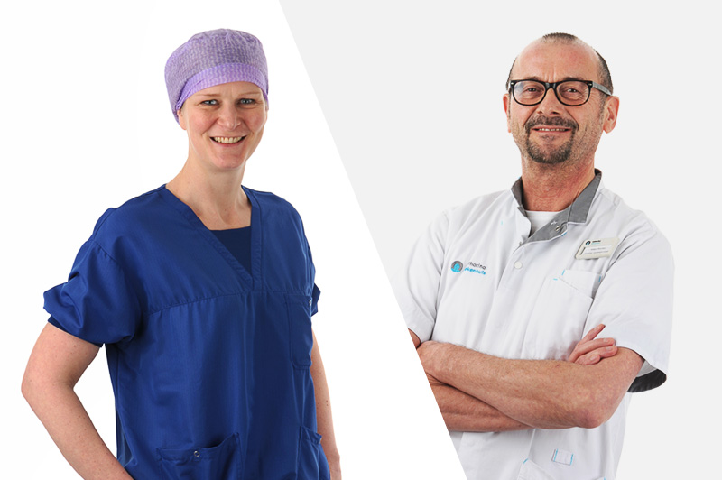 Riana Botter (teamleider OK) en Willem Roumen (obesitasverpleegkundige)