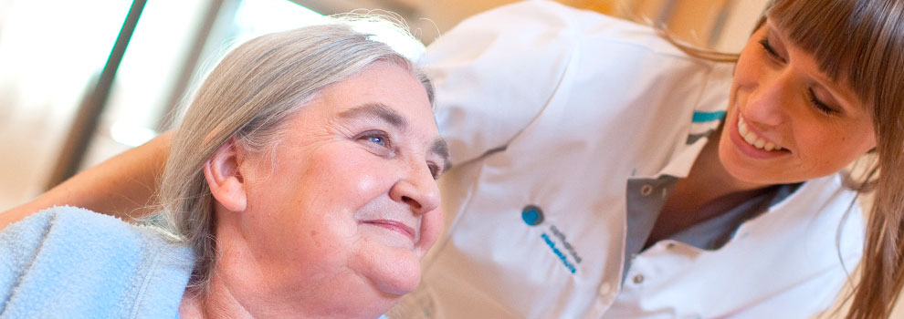 Patiënt met verpleegkundige, close-up