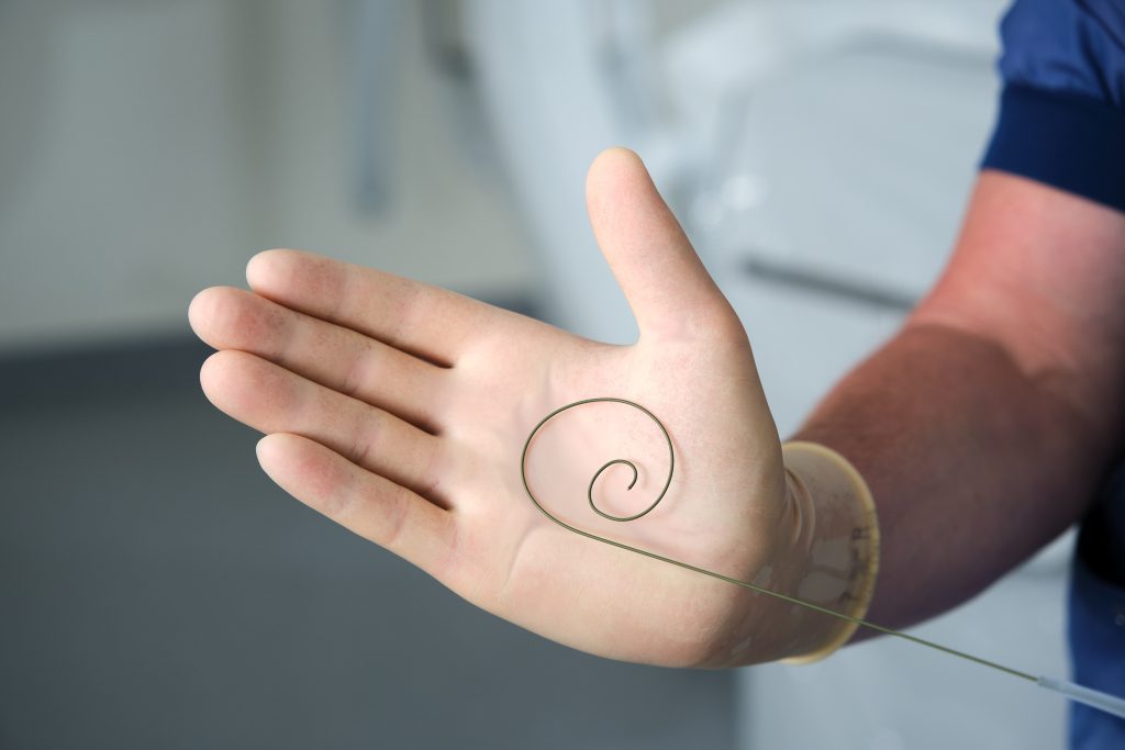 De slimme draad voor de TAVI. Foto: Jarno Verhoef/Catharina Ziekenhuis