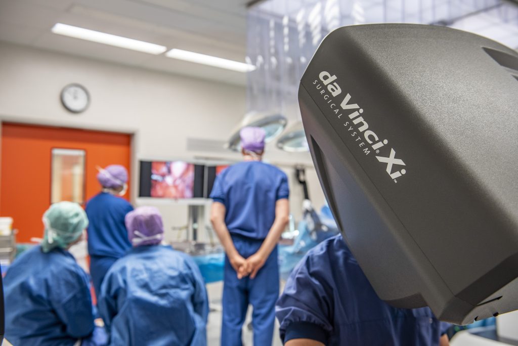 Een operatie met de Da Vinci-robot.